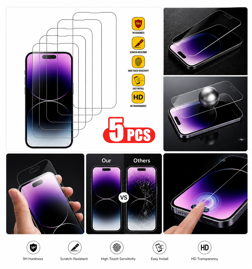 Verre Trempé iPhone — Protection Écran Premium
