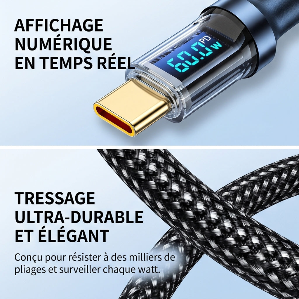 Câble USB-C 60W CHARGE RAPIDE